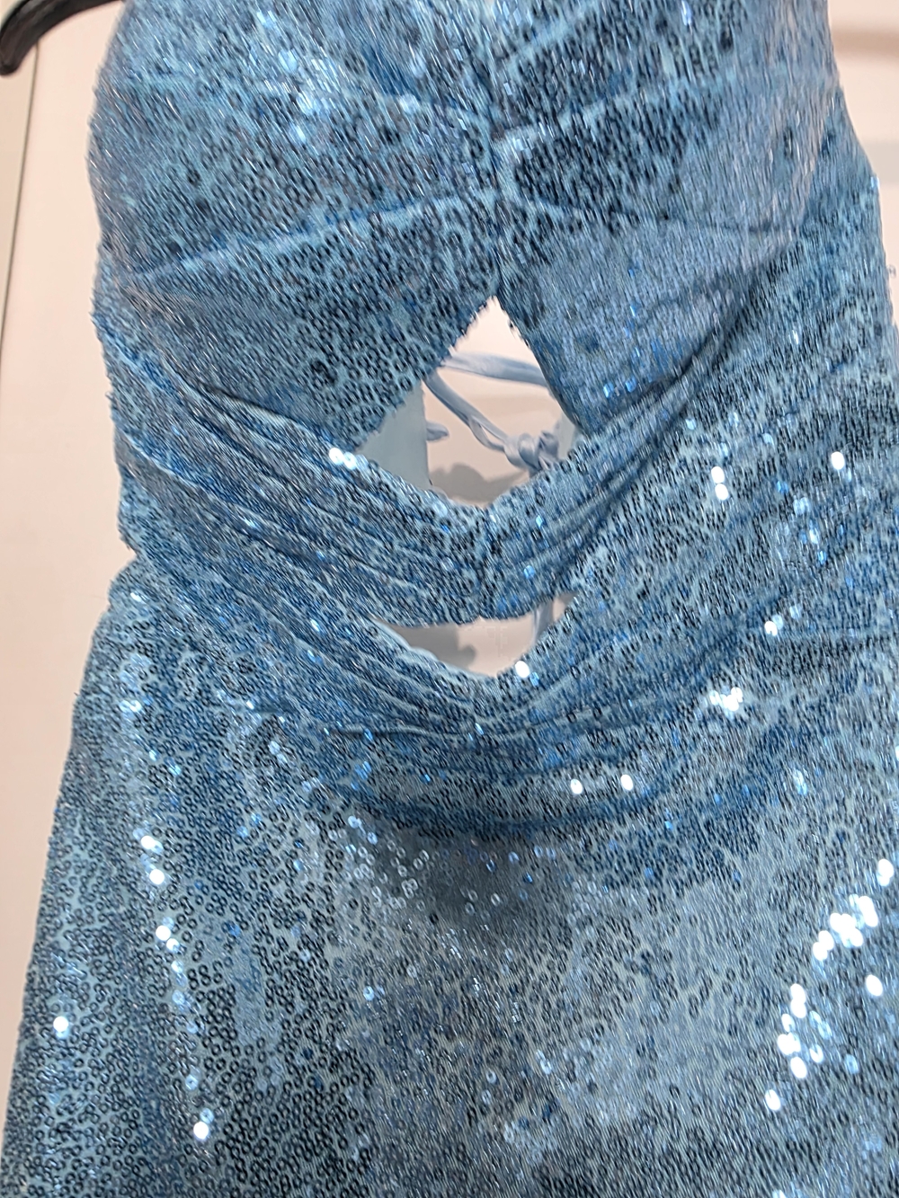 Strapless Blue Sequin Sweetheart Mini Dress - Picture 2 of 6